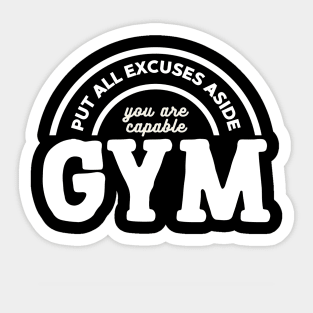 Achieve fitness goals slogan Sticker